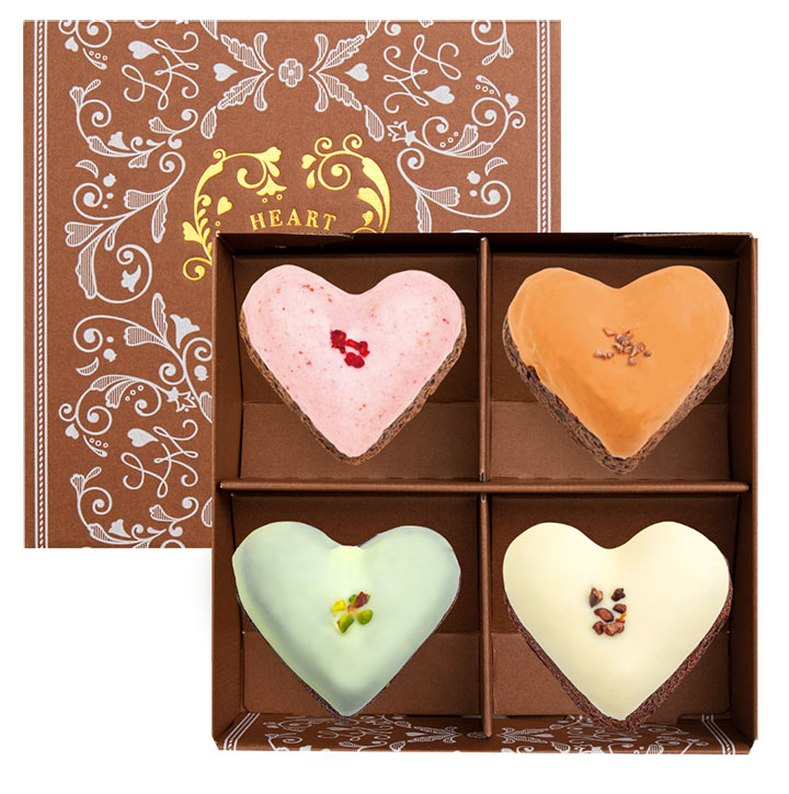 ハートのベイクドショコラ 2個入［いちご／キャラメルチョコレート