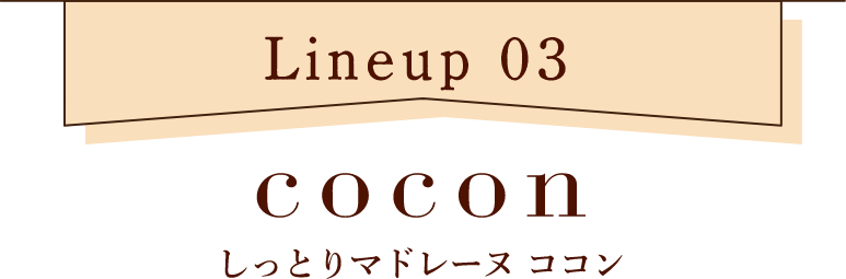 【ラインナップ3】しっとりマドレーヌ ココン