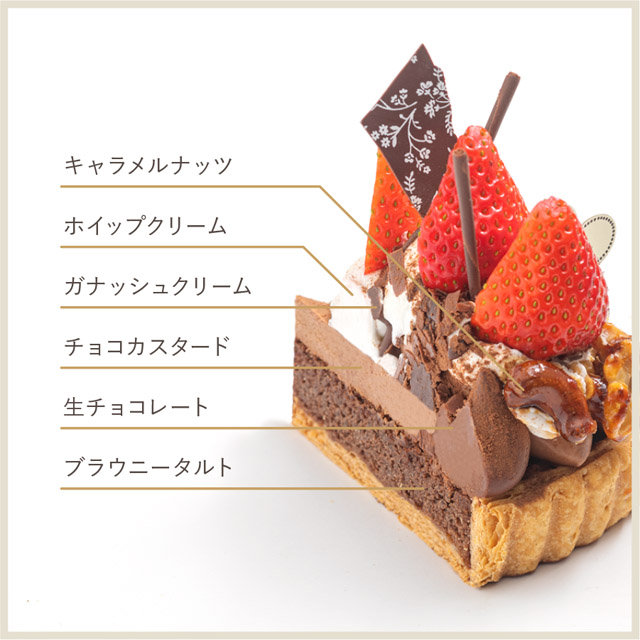 いちごと生チョコレートのタルト フルーツタルトのラ メゾン アンソレイユターブル